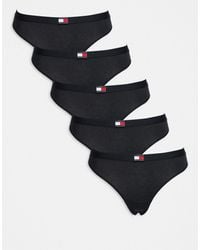 Tommy Hilfiger - 5 Pack Flag Detail Lingerie Thong - Lyst