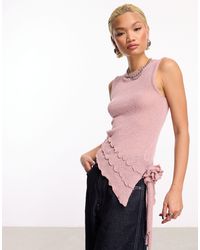 Collusion - Fine Knit Knitted Vest With Corsage Trim - Lyst