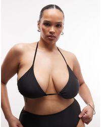 Collusion - Plus Tie Front Triangle Bikini Top - Lyst