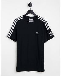 Camiseta negra con tres rayas sprt adidas Originals de Algodón de color  Negro para hombre | Lyst