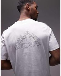 adidas Originals - Camiseta Blanca Con Logo En El Pecho Outdoor Terrex De Adidas Training - Lyst