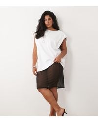 ASOS - Asos Design Curve Sheer Mesh Midi Skirt - Lyst