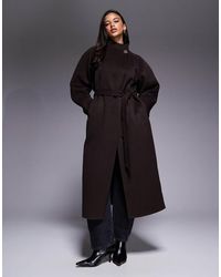 ASOS - Lange Jas Van Premium Wol Met Goudkleurige Knopen - Lyst