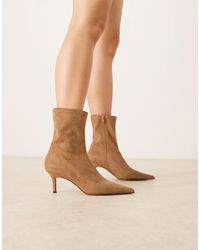 ASOS - – rosalind – ankle-boots aus wildlederimitat - Lyst