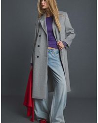 Stradivarius - Straight Felt Texture Coat - Lyst