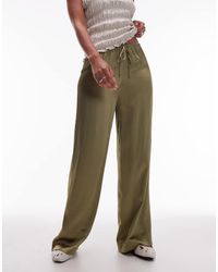 & Other Stories - Satijnen Broek Met Wijde Pijpen En Elastische Taille - Lyst