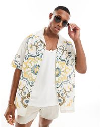 ASOS - Relaxed Revere Shirt With Placement Print - Lyst