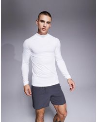 4505 - Icon Active Quick Dry Muscle Fit Base Layer Training Long Sleeve Mock Neck Top - Lyst