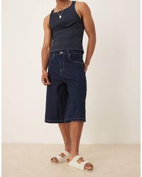 ASOS - Longer Length Denim Jort - Lyst