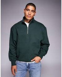 ASOS - Premium Heavyweight Oversized Quarter Zip Sweatshirt - Lyst