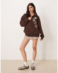 Abercrombie & Fitch - Felpa Con Motivo E Zip Corta - Lyst