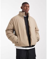 ASOS - Doudoune à col cheminée - taupe - Lyst