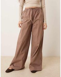 Wednesday's Girl - Wide Leg Pinstripe Trouser - Lyst