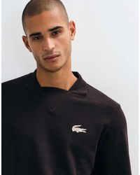 Lacoste - Long Sleeve Waffle Co-Ord Croc Logo Loungewear T-Shirt - Lyst
