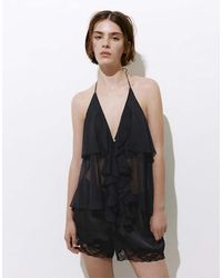 Pull&Bear - Halter Top With Ruffles - Lyst