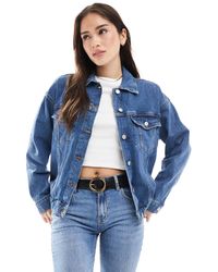 Vero Moda - Oversized Denim Jacket - Lyst