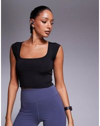 4505 - Active Square Neck Cap Sleeve Top - Lyst