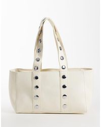 Kaiia - Exclusive Faux Leather Silver Studded Tote Bag - Lyst