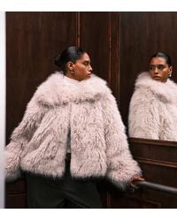 ASOS - Asos Design Curve Cropped Faux Fur Jacket - Lyst