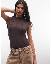 ASOS - Exposed Seamed High Neck Bodysuit - Lyst