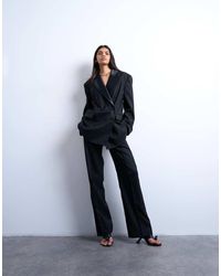 TOPSHOP - Slim Straight Leg Mid Rise Suit Trouser Co Ord - Lyst