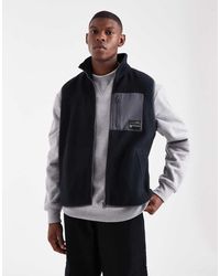 JJ Rebel - Zip Borg Fleece Vest - Lyst