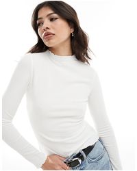 ONLY - Lettuce Edge High Neck Ribbed Top - Lyst