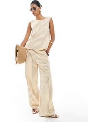 ASOS - Pantalon droit rayé d'ensemble à enfiler en crêpe - Lyst