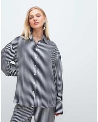 ASOS - Satin Longline Shirt - Lyst