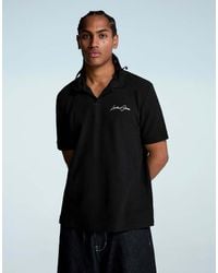 Bershka - Embroidered Structured Short Sleeve Polo Shirt - Lyst