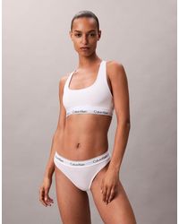 Calvin Klein - Icon Katoenmodal Bralette Met Lage Ronde Hals - Lyst