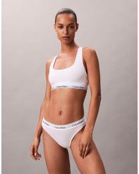 Calvin Klein - Underlined Icon Cotton Modal Scoop Bralette - Lyst