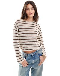 Pull&Bear - – gestreifter pullover aus feinstrick - Lyst