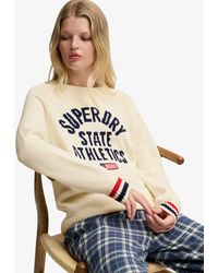 Superdry - – locker geschnittener strickpullover mit intarsien-grafik - Lyst