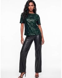 Lovedrobe - Embellished Velvet Short Sleeve Boxy Top - Lyst