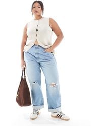 ASOS - Asos Design Curve High Rise Relaxed Mom Jeans - Lyst