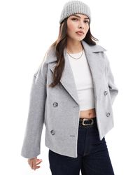 Stradivarius - Veste boutonnée aspect laine - Lyst