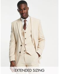 ASOS - Wedding - giacca da abito super skinny color pietra con tratteggio incrociato - Lyst