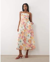 Nobody's Child - Alice Ruched Bandeau Midi Dress - Lyst
