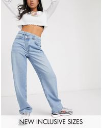 Collusion – x014 – Baggy Dad-Jeans mit gestuftem Bund im Stil der 90er - Blau