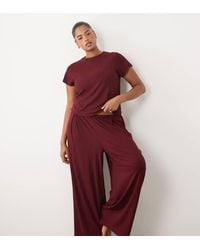 ASOS - Asos Design Curve Lounge Ribbed Mix & Match Wide Leg Pyjama Bottom - Lyst