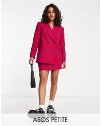 ASOS - Asos Design Petite Boxy Double Breasted Suit Blazer - Lyst