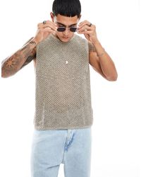Abercrombie & Fitch - Crochet Knit Muscle Vest - Lyst