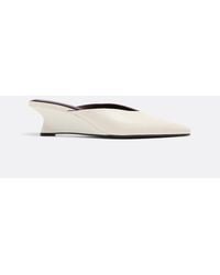 Stradivarius - Leather Effect Wedge Mules - Lyst