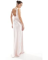 Six Stories - Vestido De Dama De Honor Largo Con Espalda Desbocada De Satén De - Lyst