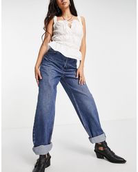 TOPSHOP Denim Oversized Mom Jeans in 
