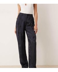 ASOS - Tall Tailored High Waist Straight Leg Satin Jacquard Trousers - Lyst