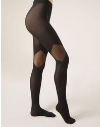 Calzedonia - Sheer Insert Opaque Tights - Lyst