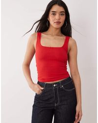 ASOS - Pointelle Square Neck Vest - Lyst