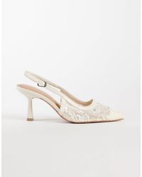 New Look - – slingback-schuhe aus spitze und netzstoff - Lyst